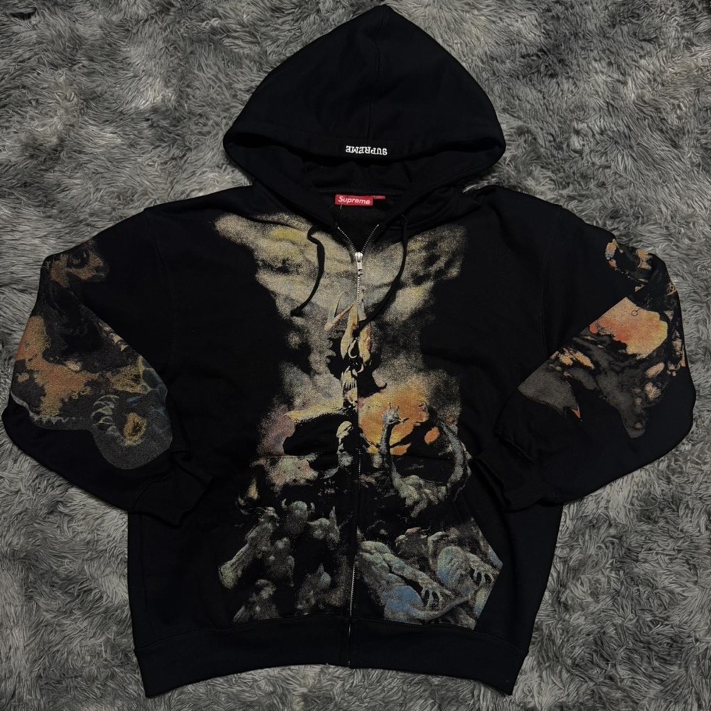 Supreme Black Artistic Graphic Jacket